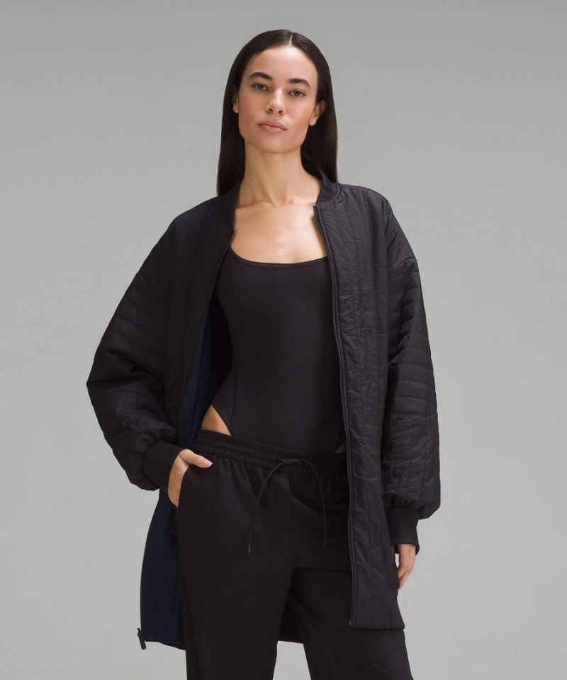 Chaqueta De Bombardero Lululemon Non-Stop Reversible Mujer Azul Marino Negras Chile | 274LTSFBO