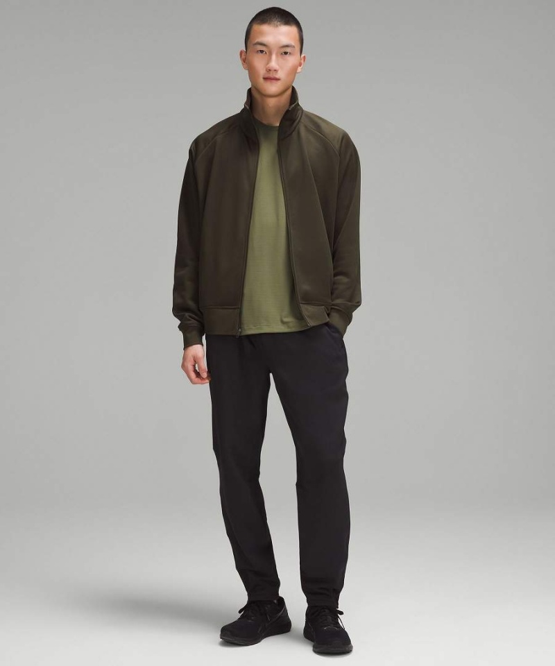 Chaqueta Deportiva Lululemon Fleece Entrenamiento Hombre Verde Oliva Oscuro Chile | 514NYVMED