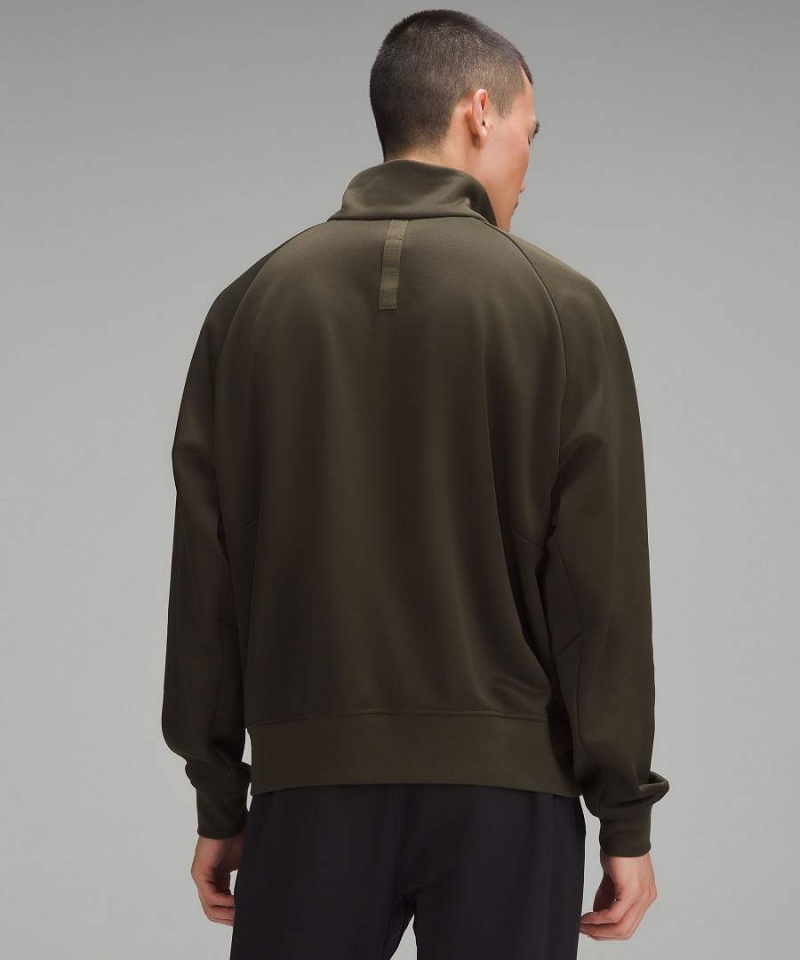 Chaqueta Deportiva Lululemon Fleece Entrenamiento Hombre Verde Oliva Oscuro Chile | 514NYVMED