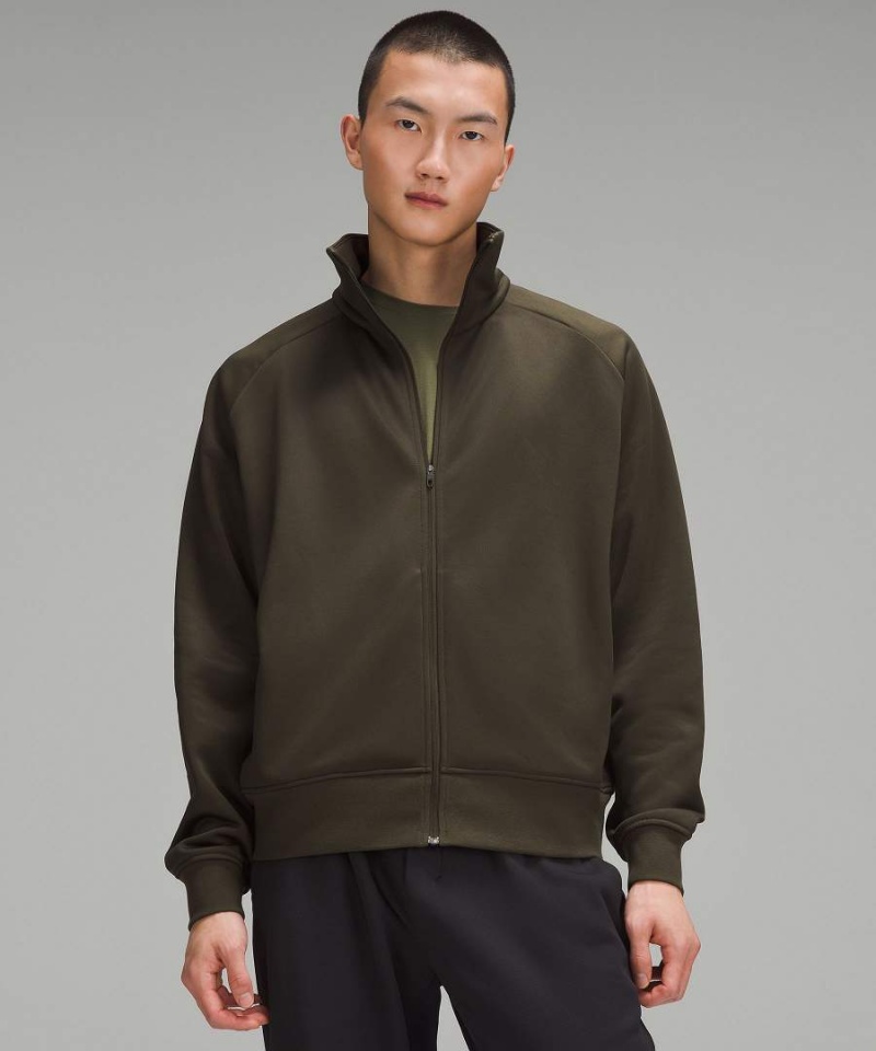 Chaqueta Deportiva Lululemon Fleece Entrenamiento Hombre Verde Oliva Oscuro Chile | 514NYVMED