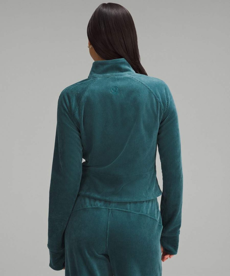 Chaqueta Deportiva Lululemon Scuba Velvet Cord Mujer Turquesa Chile | 189NKSCHL