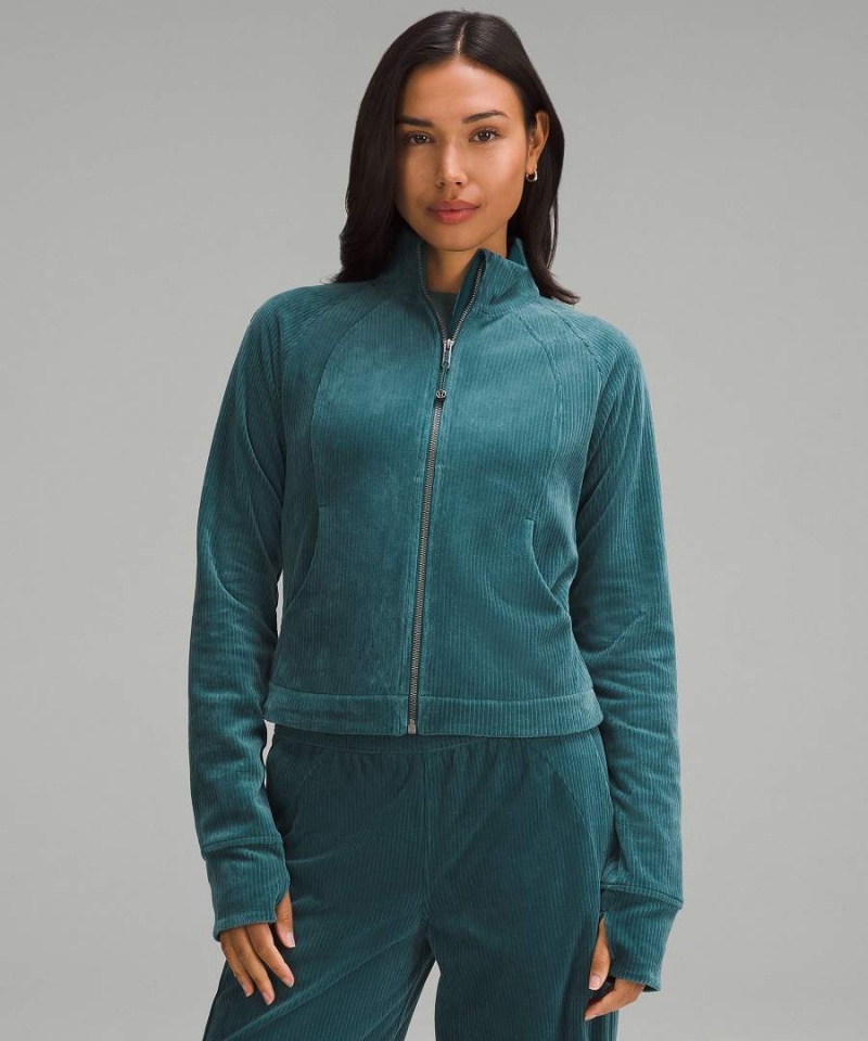 Chaqueta Deportiva Lululemon Scuba Velvet Cord Mujer Turquesa Chile | 189NKSCHL
