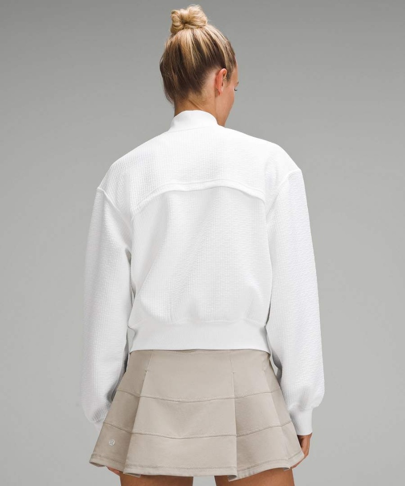 Chaqueta Deportiva Lululemon Textured Zip-Front Mujer Blancas Chile | 108TWNQCJ