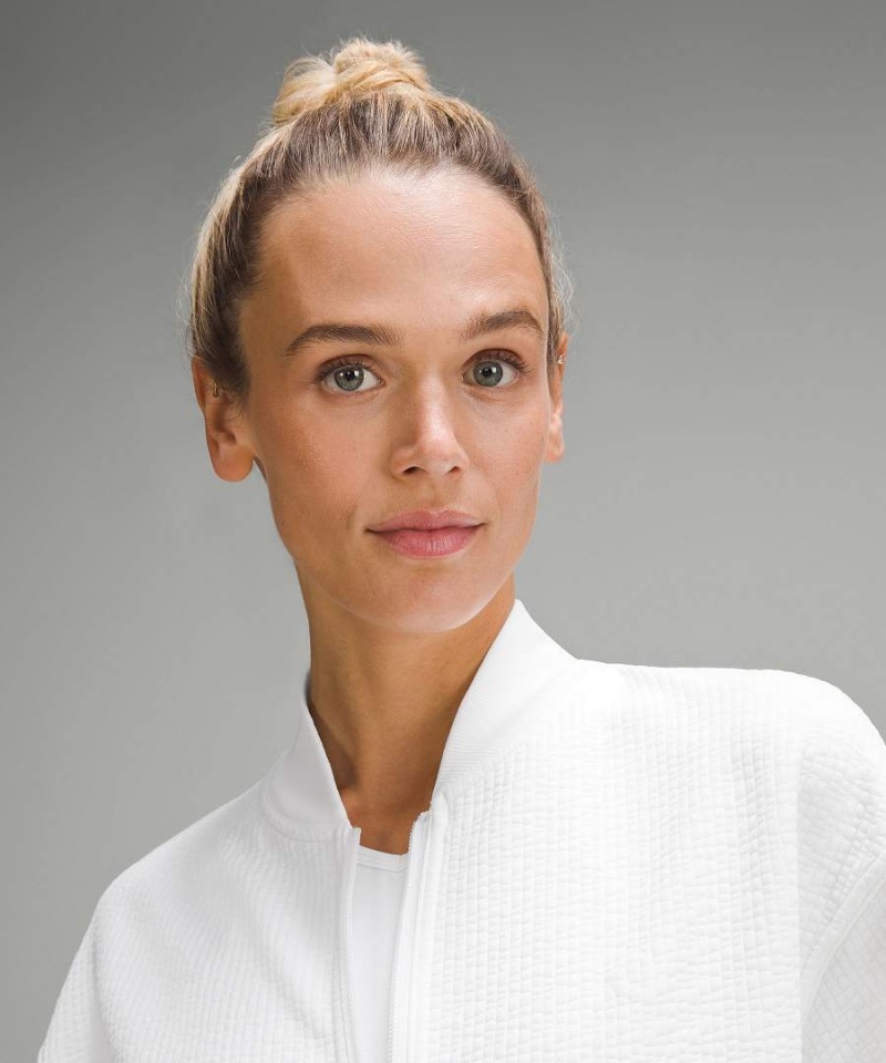 Chaqueta Deportiva Lululemon Textured Zip-Front Mujer Blancas Chile | 108TWNQCJ