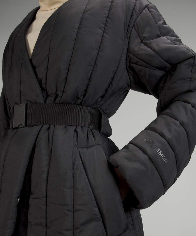 Chaquetas Aislantes Lululemon Belted Long Insulated Mujer Negras Chile | 654BRKNWX