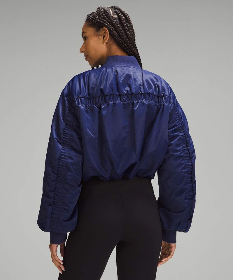 Chaquetas Aislantes Lululemon Insulated Ruched Mujer Azul Marino Chile | 741GWSMDY