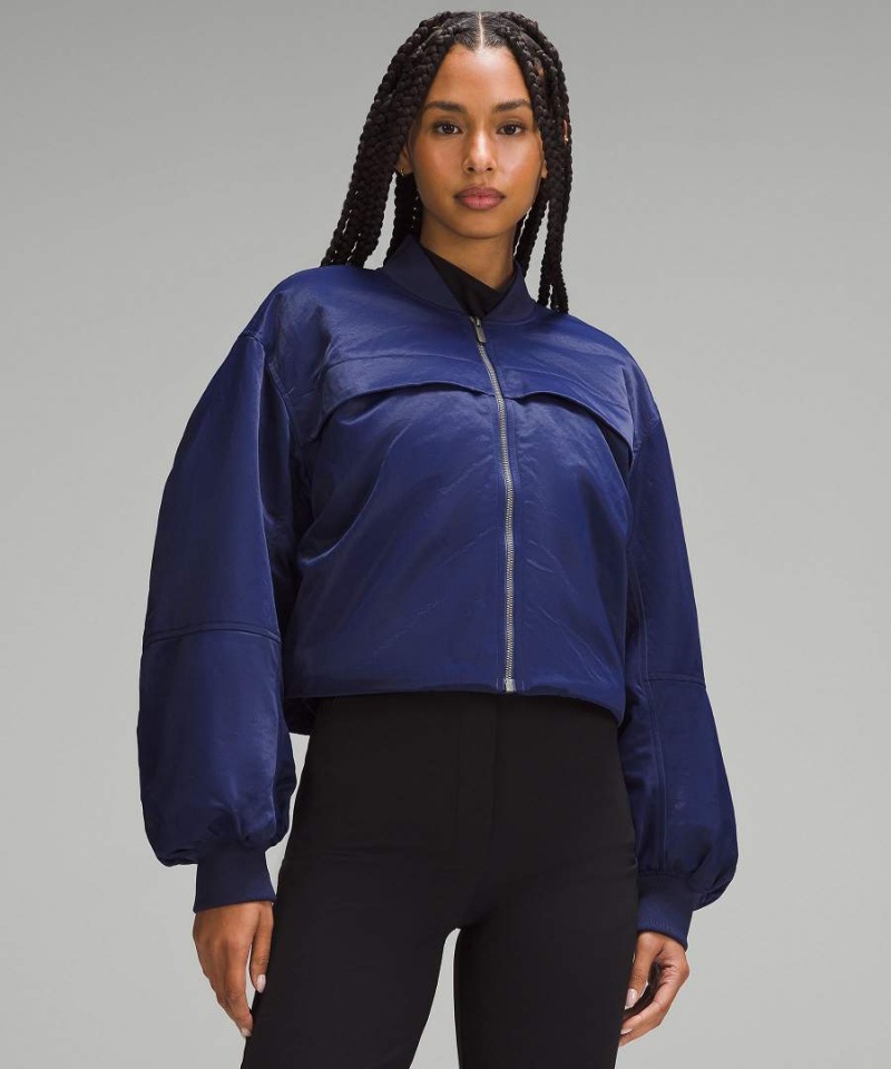 Chaquetas Aislantes Lululemon Insulated Ruched Mujer Azul Marino Chile | 741GWSMDY