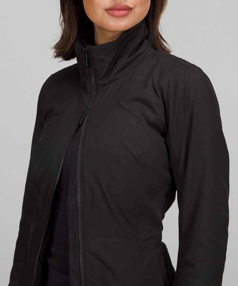 Chaquetas Aislantes Lululemon SoftMatte™ Insulated Mid-Length Mujer Negras Chile | 310PBQKAZ