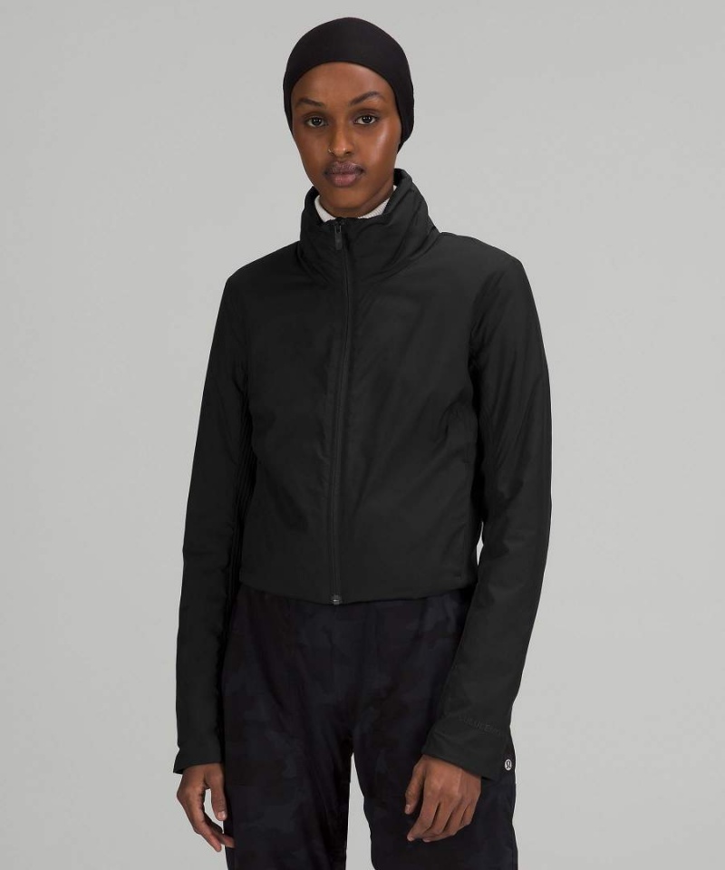 Chaquetas Aislantes Lululemon SoftMatte™ Insulated Cropped Mujer Negras Chile | 253FNYJBP