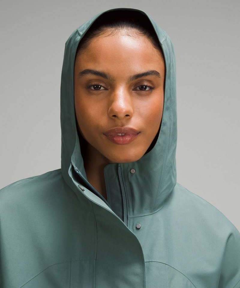 Chaquetas De Lluvia Lululemon Oversized Encapuchado Mujer Verde Oscuro Chile | 462TDOCZH