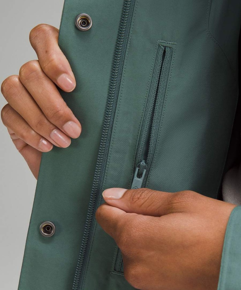 Chaquetas De Lluvia Lululemon Oversized Encapuchado Mujer Verde Oscuro Chile | 462TDOCZH