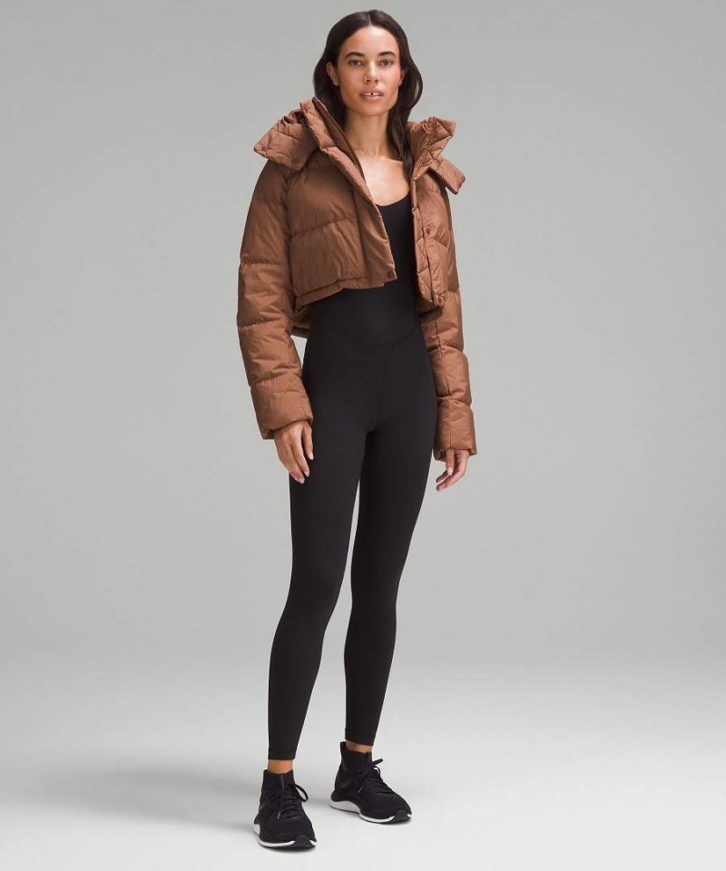 Chaquetas De Plumas Lululemon Wunder Puff Super-Cropped Mujer Marrones Chile | 417UMKLGT
