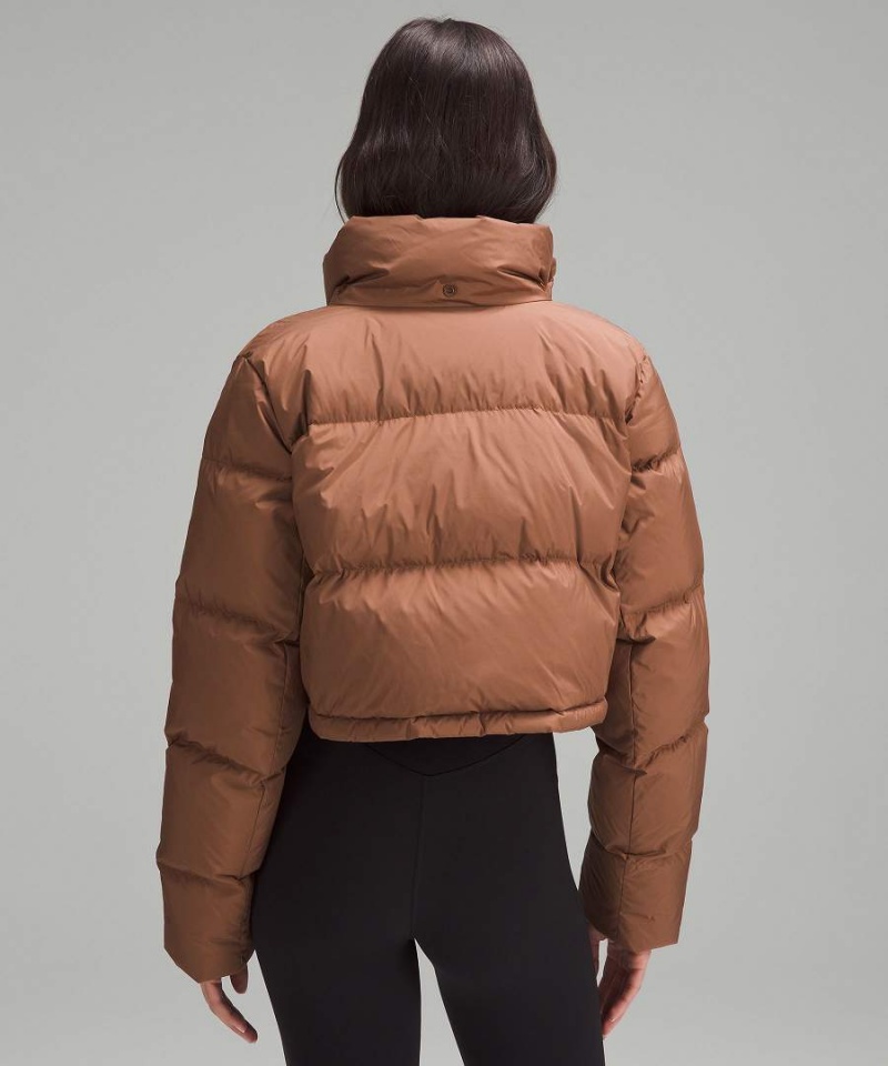 Chaquetas De Plumas Lululemon Wunder Puff Super-Cropped Mujer Marrones Chile | 417UMKLGT