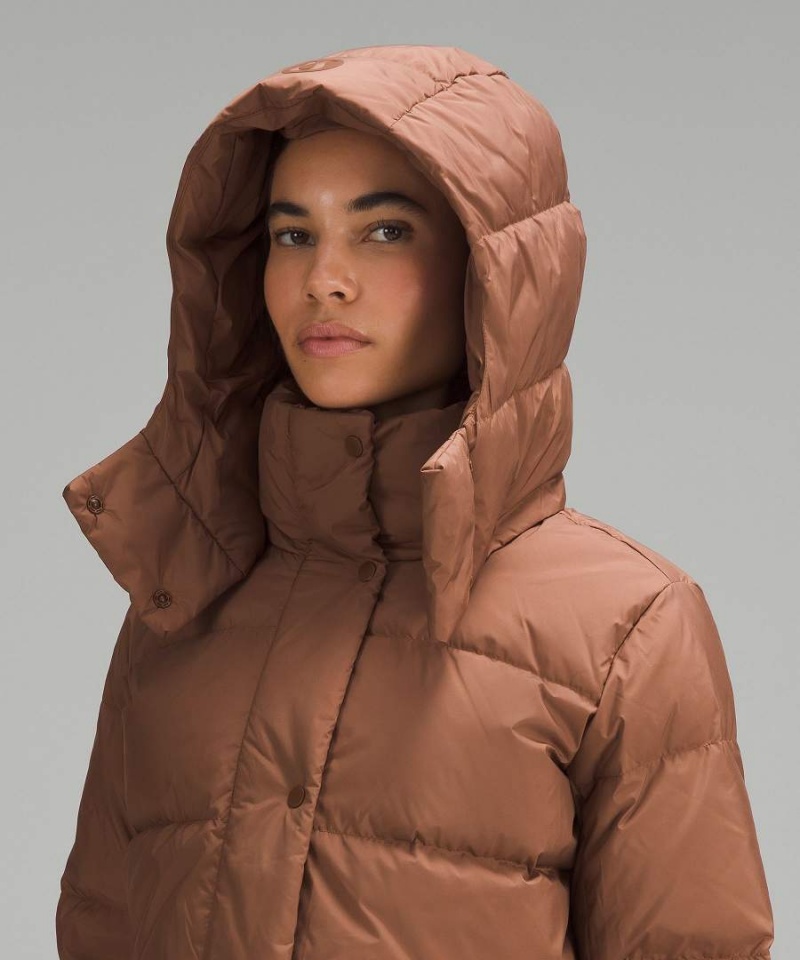 Chaquetas De Plumas Lululemon Wunder Puff Super-Cropped Mujer Marrones Chile | 417UMKLGT