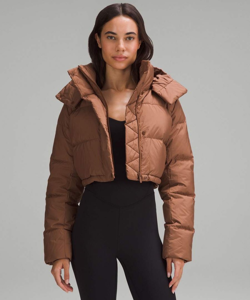 Chaquetas De Plumas Lululemon Wunder Puff Super-Cropped Mujer Marrones Chile | 417UMKLGT