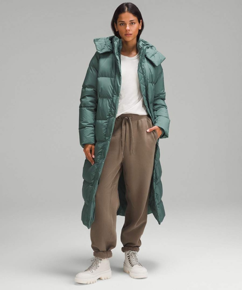 Chaquetas De Plumas Lululemon Wunder Puff Long Mujer Verde Oscuro Chile | 524NDOQAU