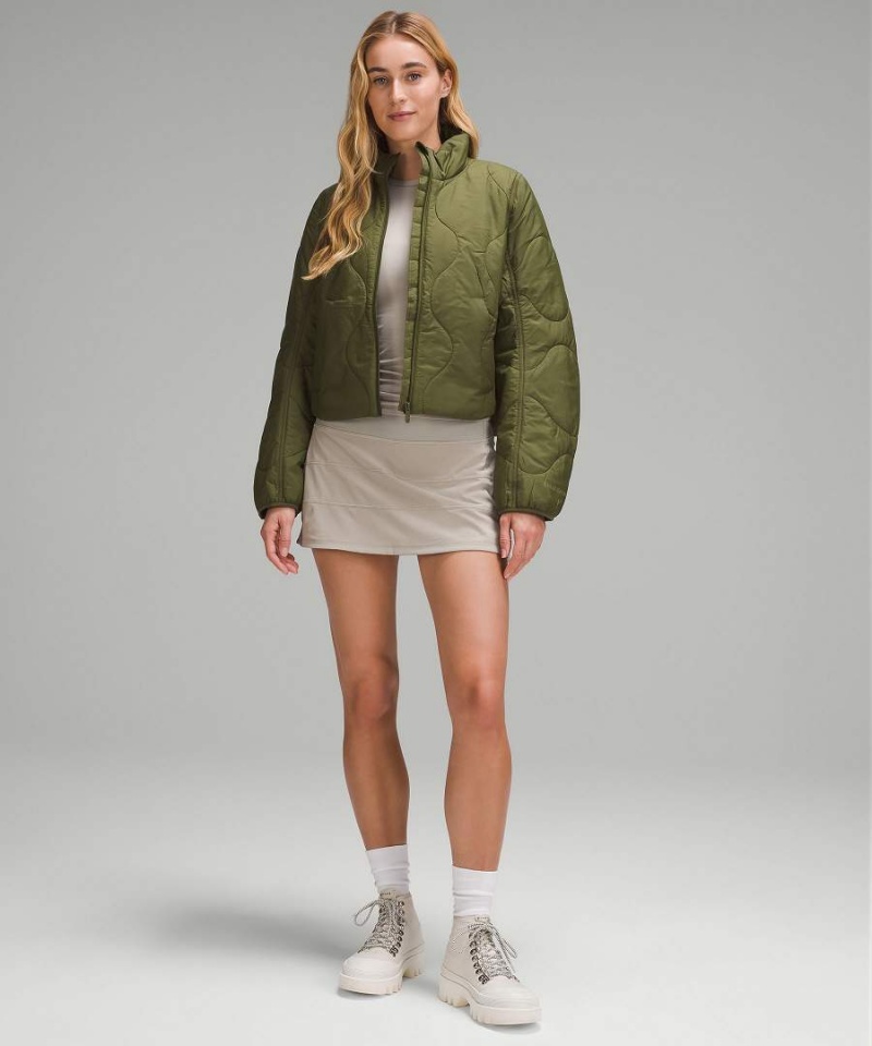 Chaquetas Lululemon Acolchado Light Insulation Cropped Mujer Verde Chile | 572EOJAHZ