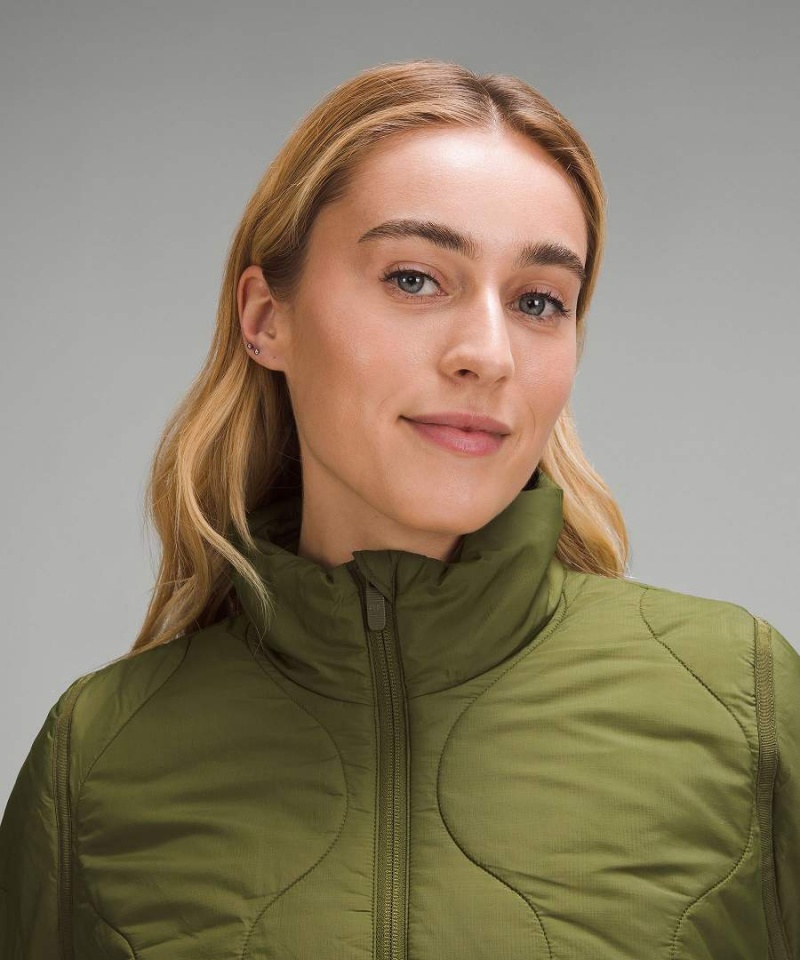 Chaquetas Lululemon Acolchado Light Insulation Cropped Mujer Verde Chile | 572EOJAHZ