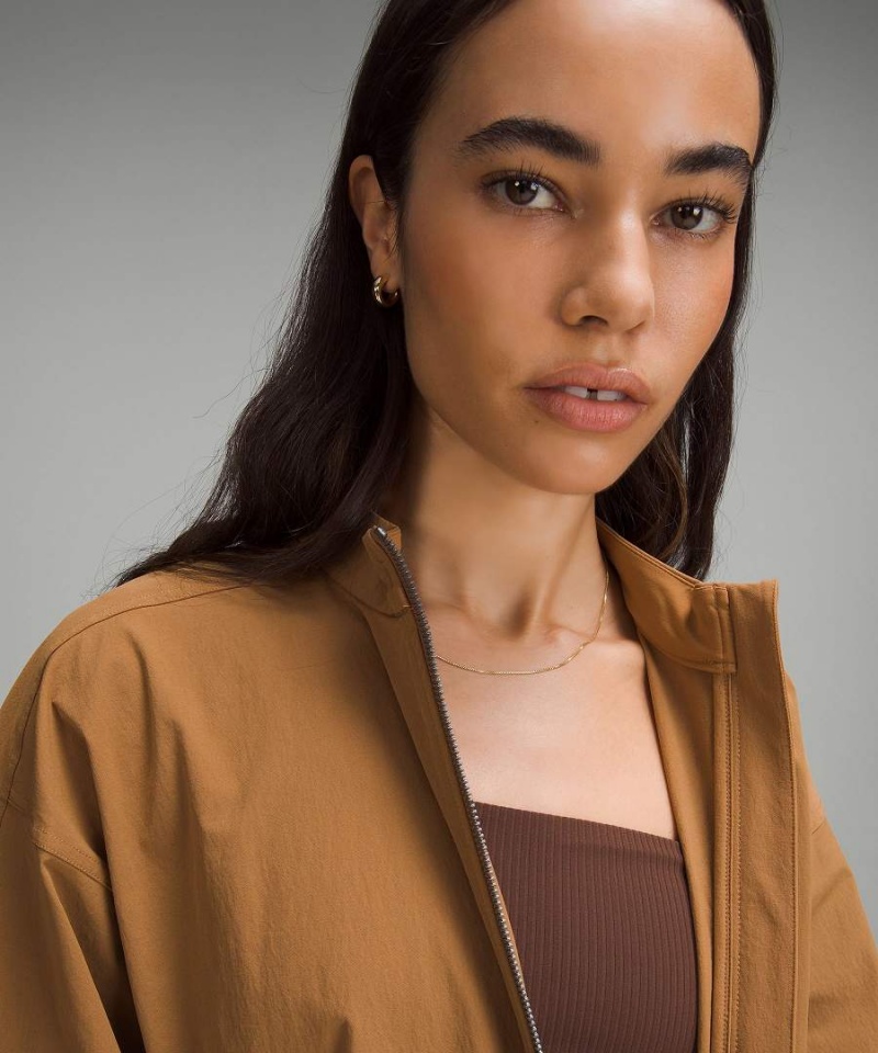 Chaquetas Lululemon Cinch-Cintura Stretch Shirt Mujer Beige Chile | 268XEUQYH