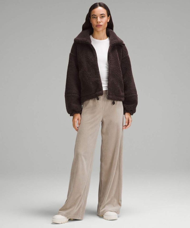 Chaquetas Lululemon Cinchable Fleece Zip-Up Mujer Chocolate Chile | 079FEWSJI