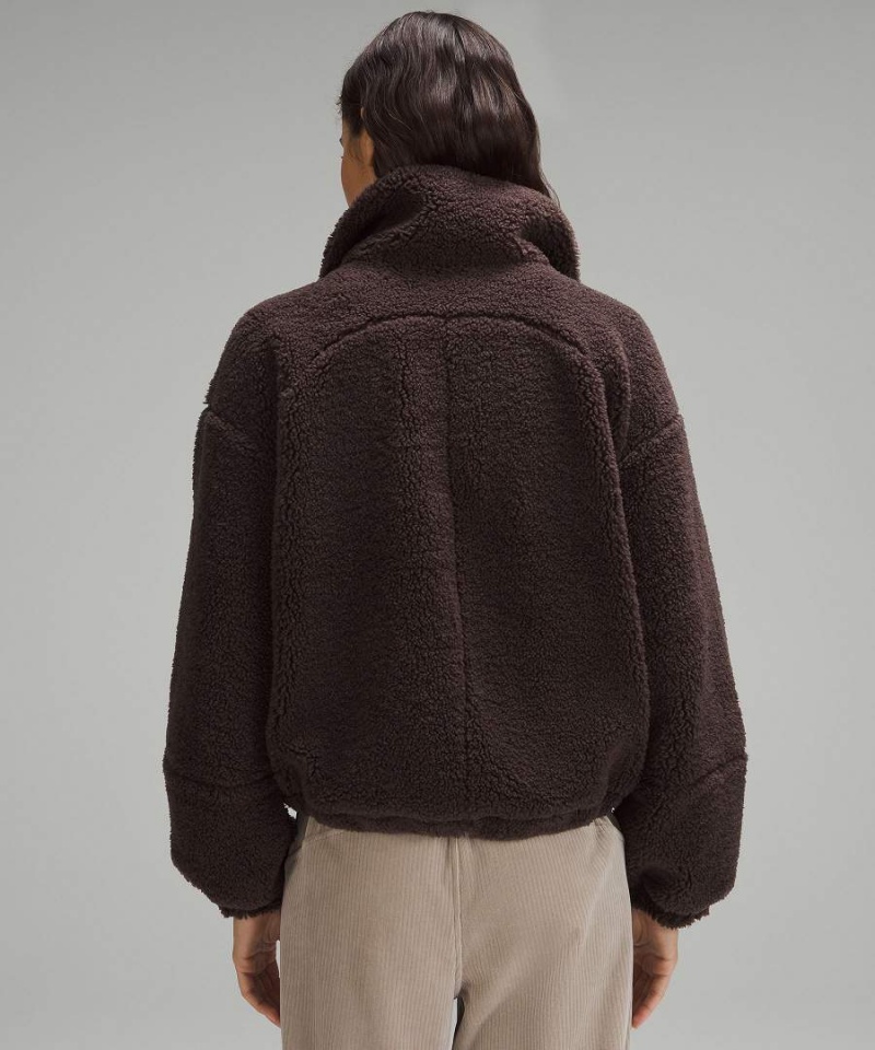 Chaquetas Lululemon Cinchable Fleece Zip-Up Mujer Chocolate Chile | 079FEWSJI