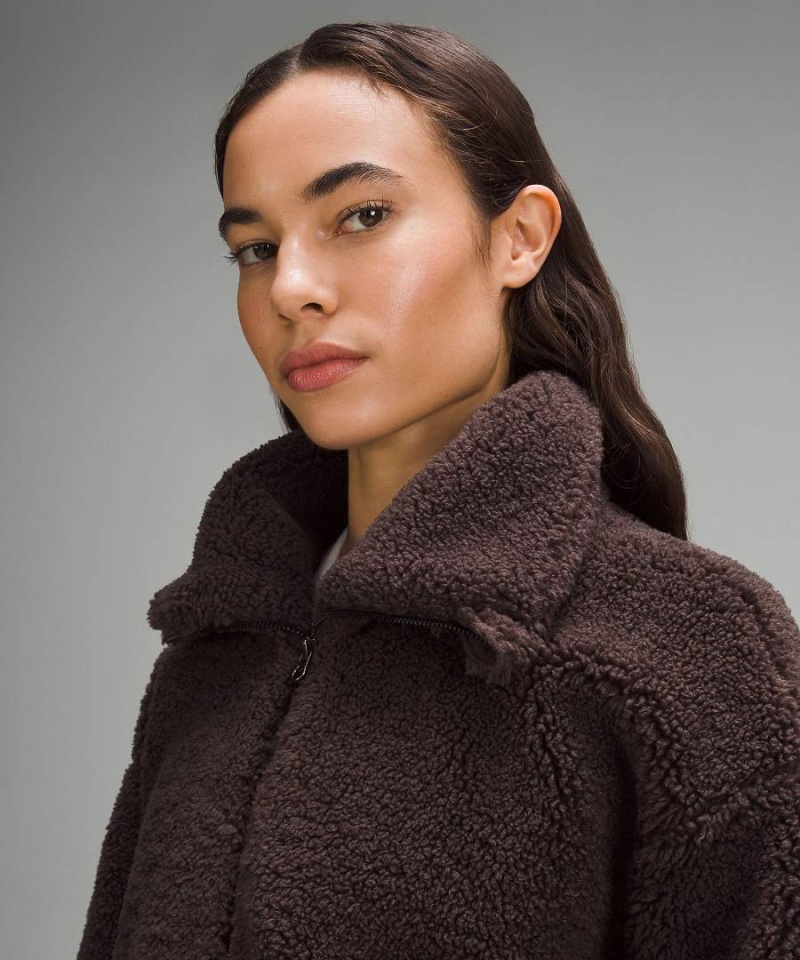 Chaquetas Lululemon Cinchable Fleece Zip-Up Mujer Chocolate Chile | 079FEWSJI