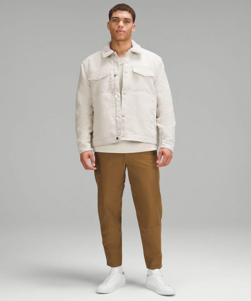 Chaquetas Lululemon Sueded Utility Hombre Beige Blancas Chile | 406JOULYE