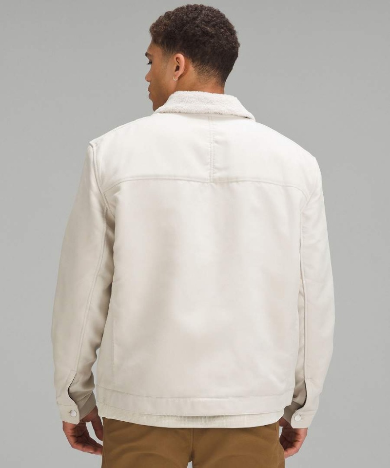 Chaquetas Lululemon Sueded Utility Hombre Beige Blancas Chile | 406JOULYE