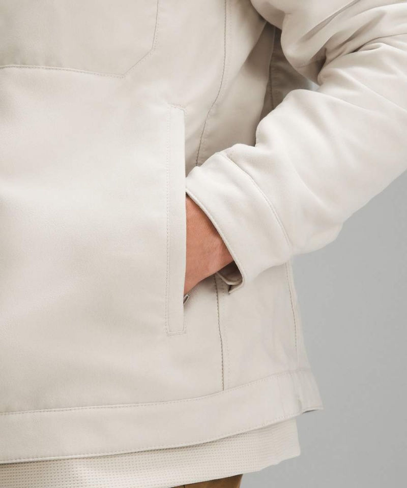 Chaquetas Lululemon Sueded Utility Hombre Beige Blancas Chile | 406JOULYE