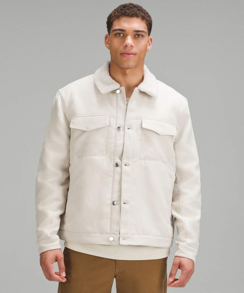 Chaquetas Lululemon Sueded Utility Hombre Beige Blancas Chile | 406JOULYE