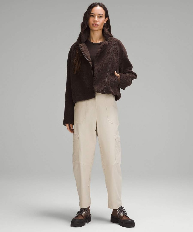 Chaquetas Lululemon Textured Fleece Collared Mujer Chocolate Chile | 235LSIHOA