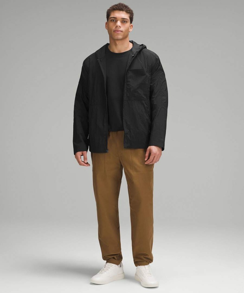 Chaquetas Lululemon Textured Full-Zip Encapuchado Hombre Negras Chile | 506VMXBGR