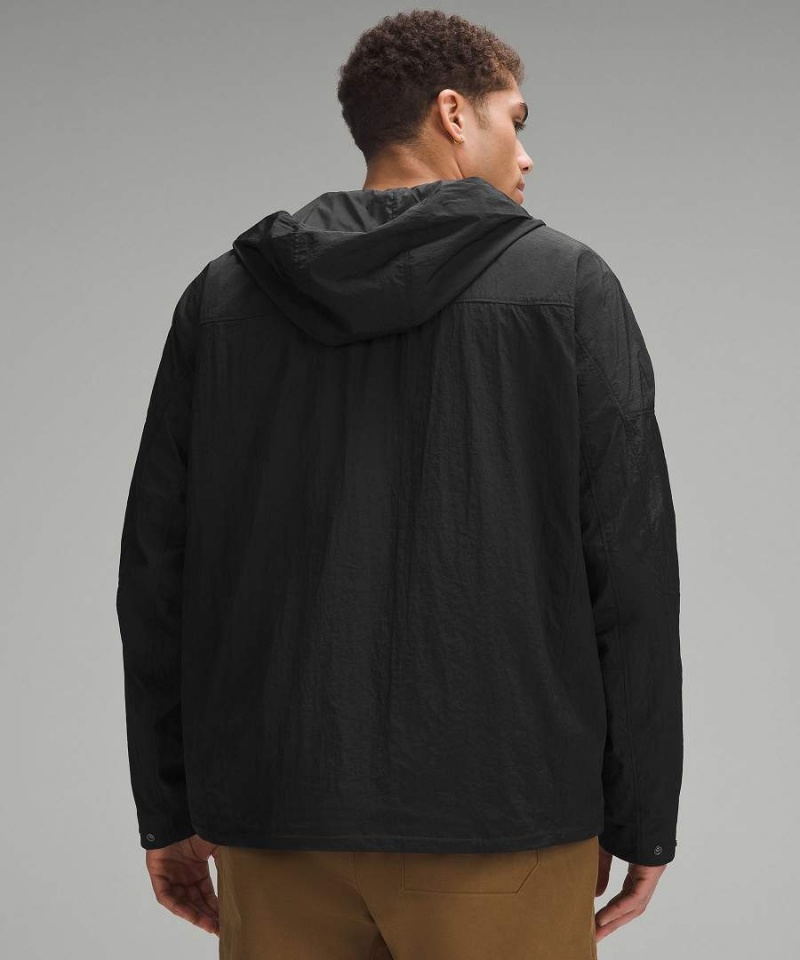 Chaquetas Lululemon Textured Full-Zip Encapuchado Hombre Negras Chile | 506VMXBGR