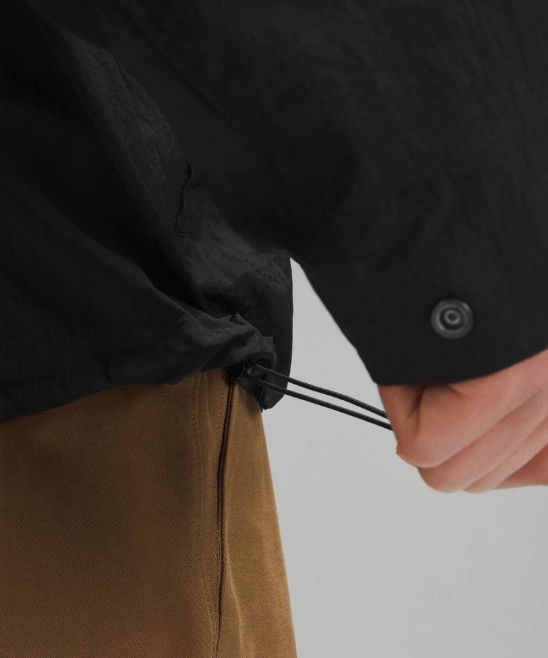 Chaquetas Lululemon Textured Full-Zip Encapuchado Hombre Negras Chile | 506VMXBGR