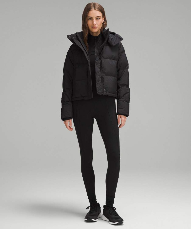 Chaquetas Lululemon Wunder Puff Cropped Mujer Negras Chile | 826FDHRVW