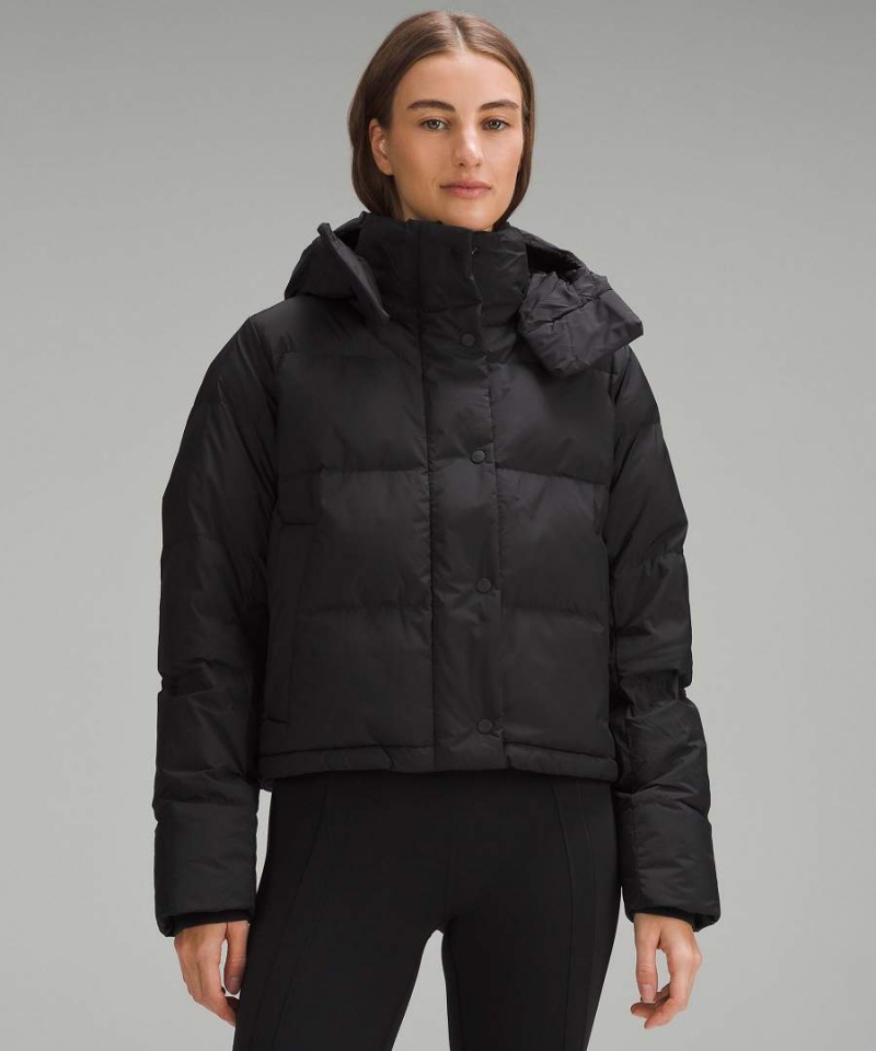 Chaquetas Lululemon Wunder Puff Cropped Mujer Negras Chile | 826FDHRVW