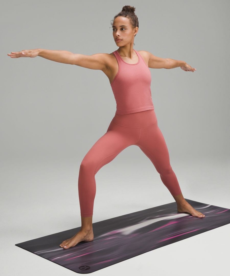 Colchonetas de Yoga Lululemon The Mat 5mm Made With FSC™ Certified Rubber Mujer Azul Marino Rosas Blancas Azul Marino Chile | 425NQGXWP