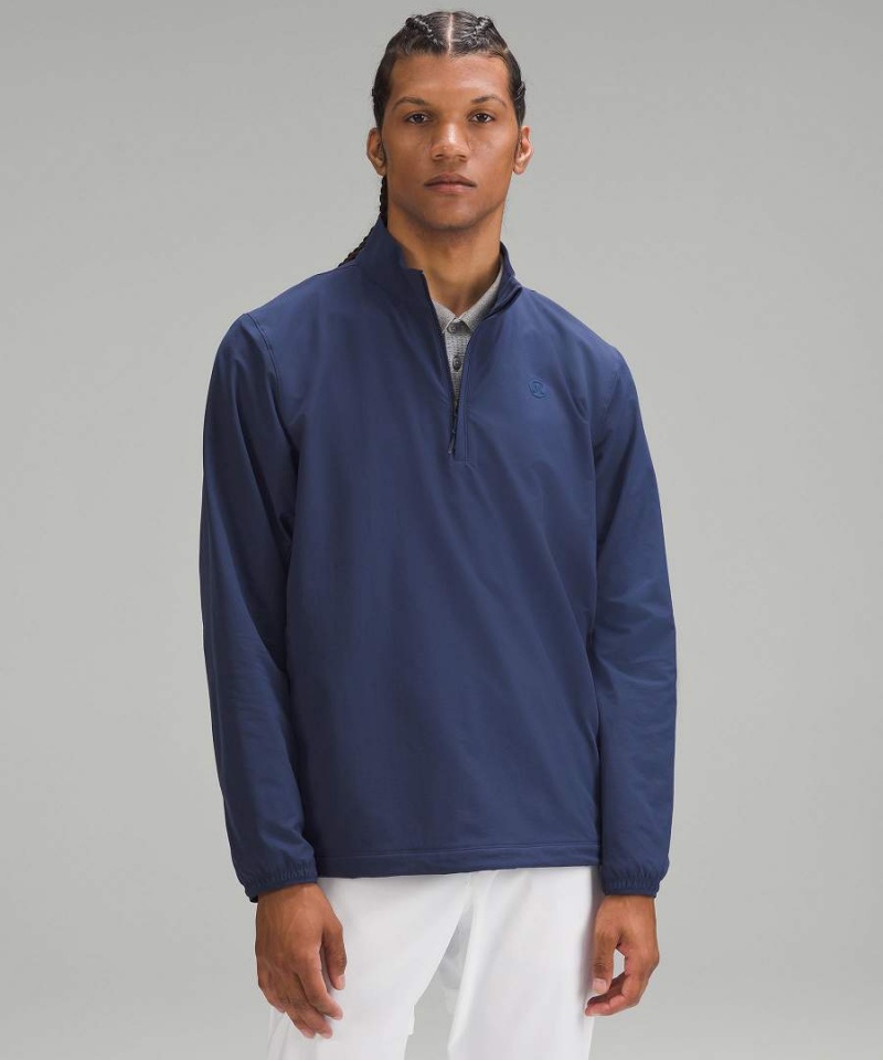 Cortavientos Lululemon Golf Half-Zip Hombre Azul Marino Chile | 319QZSLTW