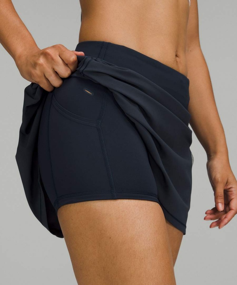Falda Lululemon Pace Rival Mid-Rise Extra Long Mujer Azul Marino Chile | 035CQXYWK