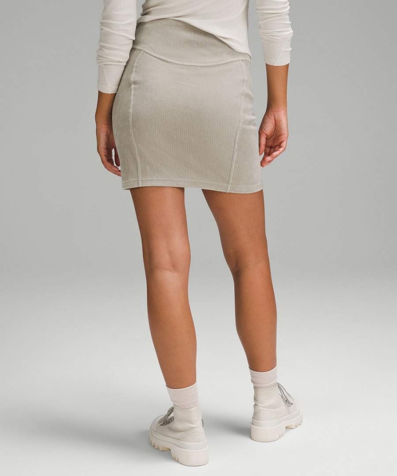 Falda Lululemon Scuba Mid-Rise Mini Velvet Cord Mujer Gris Chile | 908UARWDK