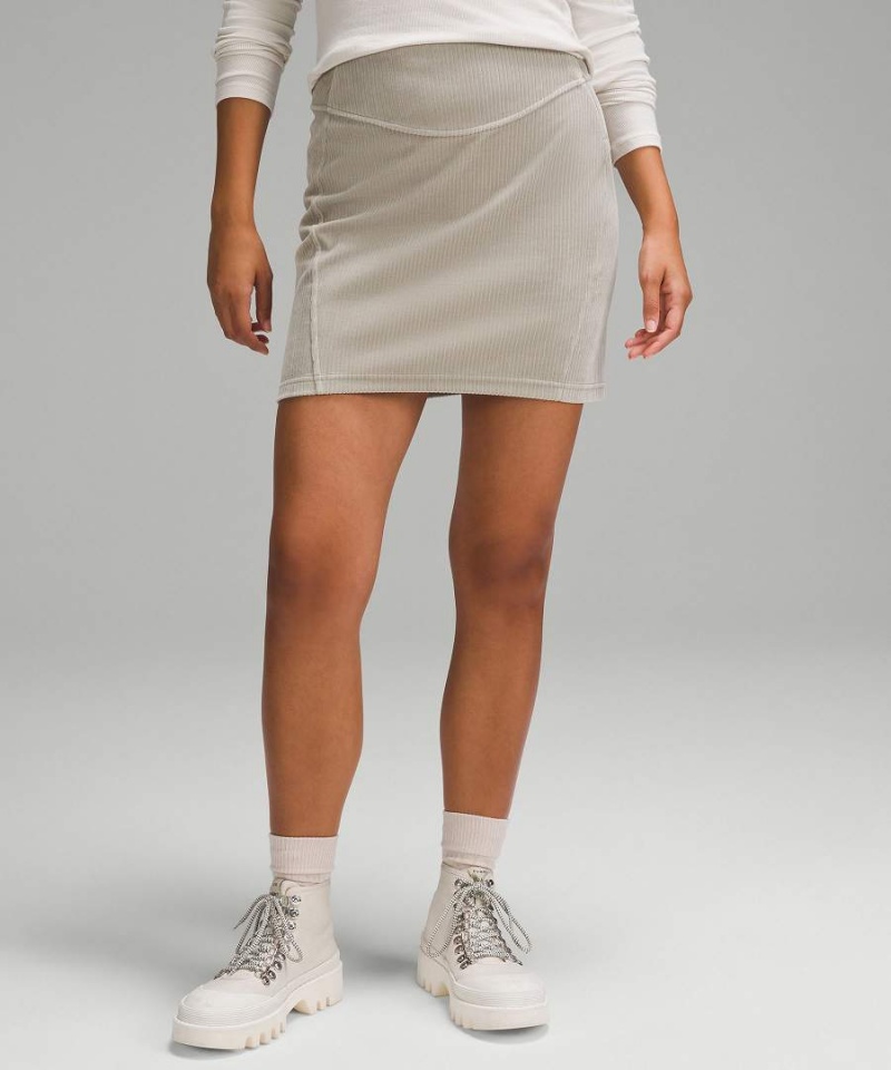 Falda Lululemon Scuba Mid-Rise Mini Velvet Cord Mujer Gris Chile | 908UARWDK
