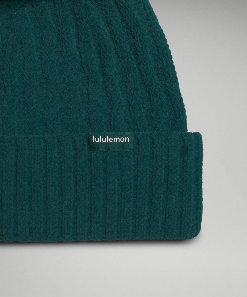 Gorro Lululemon Cable Knit Pom Mujer Turquesa Chile | 825MWSHDG