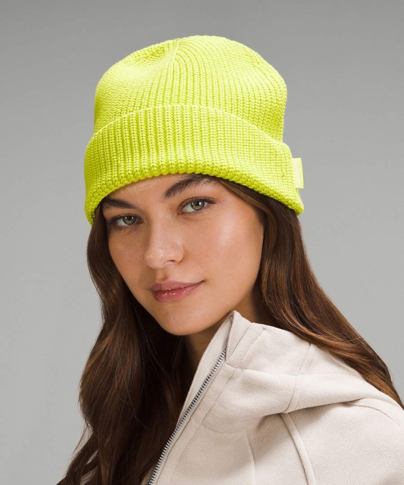 Gorro Lululemon Close-Fit Algodon-Blend Acanalado Hombre Verde Claro Chile | 968XVZLIQ