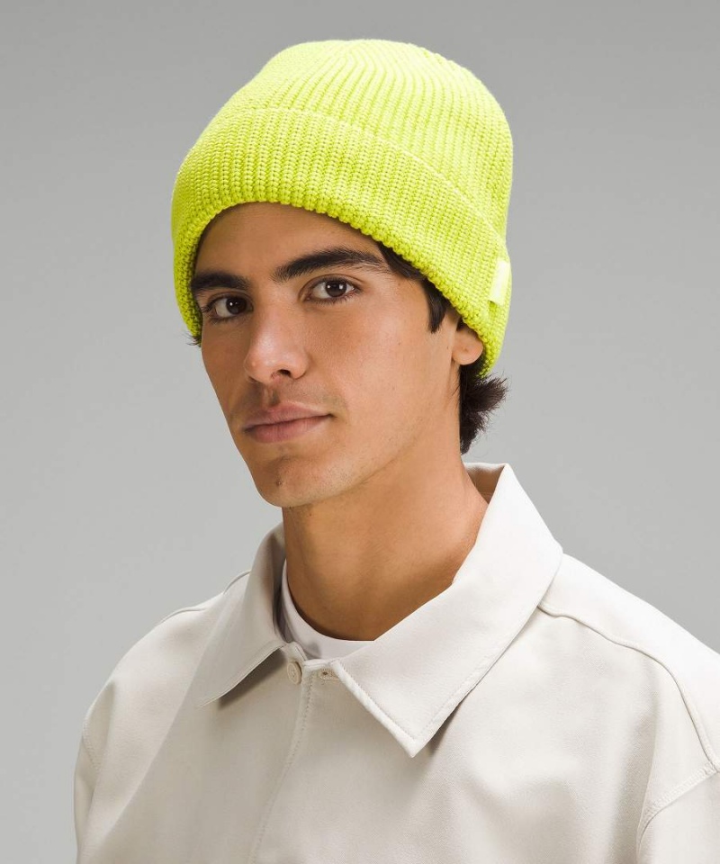 Gorro Lululemon Close-Fit Algodon-Blend Acanalado Hombre Verde Claro Chile | 968XVZLIQ