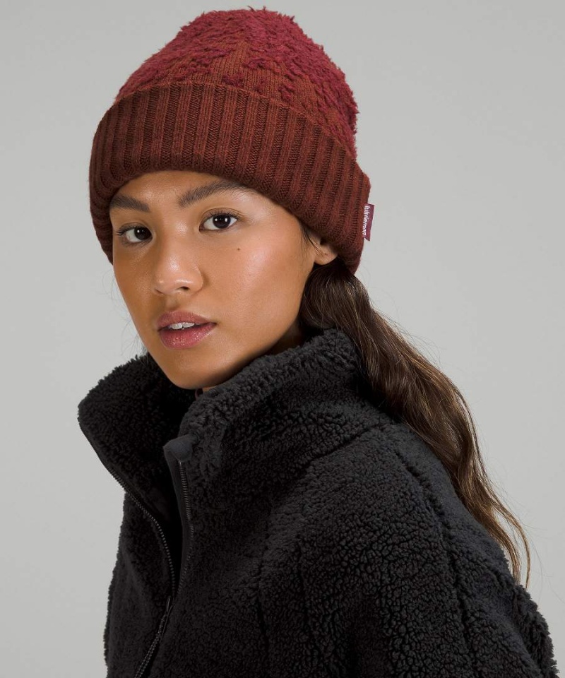 Gorro Lululemon Ombre Knit Textured Mujer Rojas Burdeos Rojas Burdeos Chile | 476ALQZMN