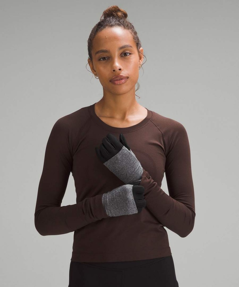 Guantes Lululemon Convertible Extended Cuff Mujer Negras Negras Chile | 549KNWMHY