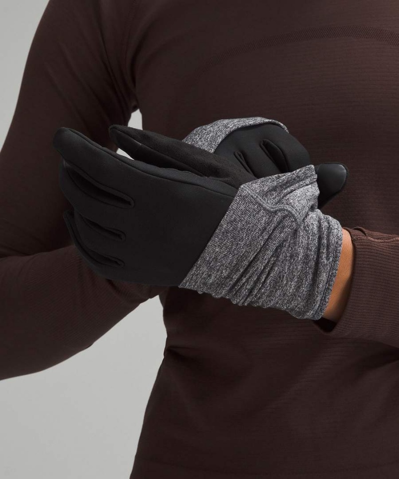 Guantes Lululemon Convertible Extended Cuff Mujer Negras Negras Chile | 549KNWMHY