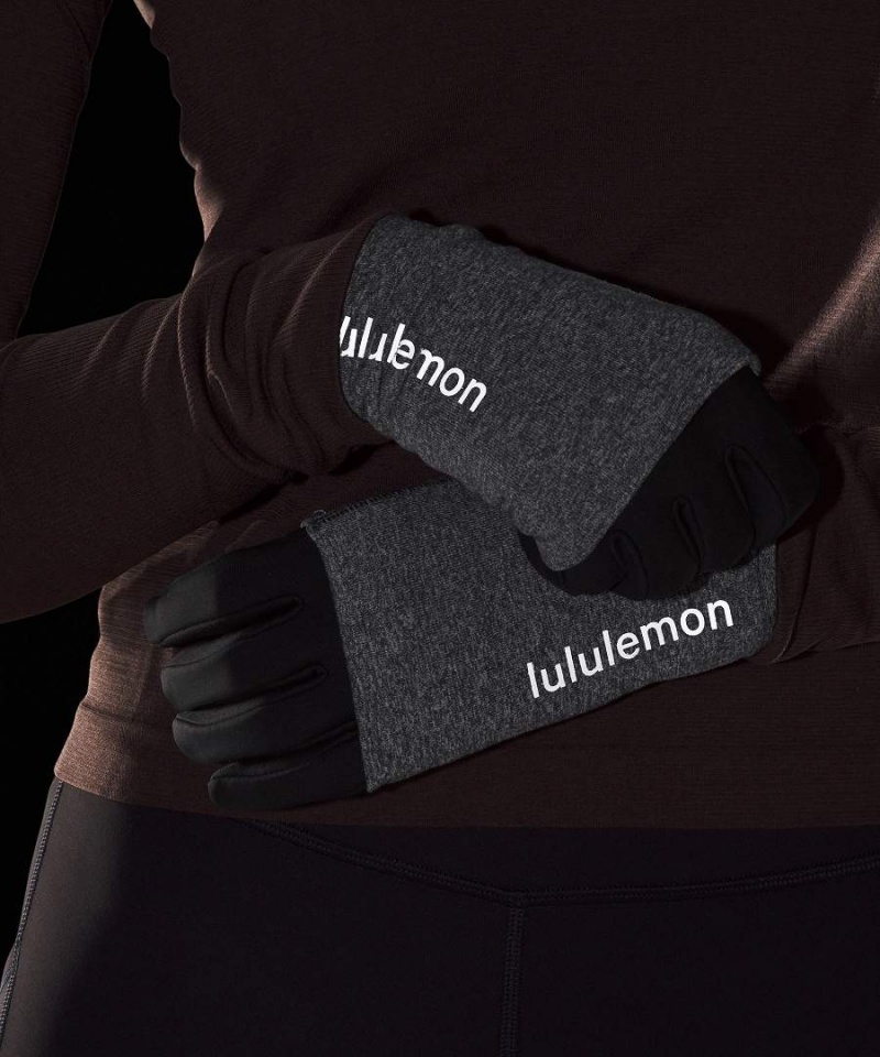 Guantes Lululemon Convertible Extended Cuff Mujer Negras Negras Chile | 549KNWMHY