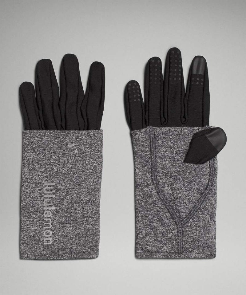 Guantes Lululemon Convertible Extended Cuff Mujer Negras Negras Chile | 549KNWMHY