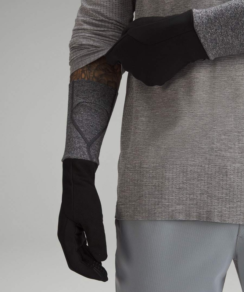 Guantes Lululemon Convertible Extended Cuff Hombre Negras Negras Chile | 412DBHTUP
